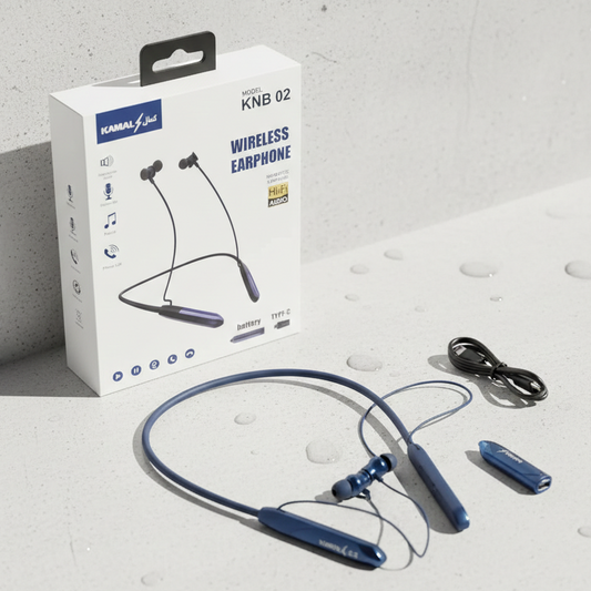 Kamal KNB 02 Wireless Neckband Earphone Stylish Comfortable Durable Design With Clear Sound And Reliable Performance