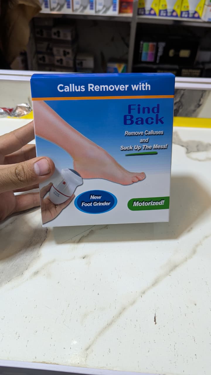 Electric Back Callus Remover with Built-In Vacuum – Rechargeable Foot Grinder for Dead Skin, Cracked Heels & Calluses