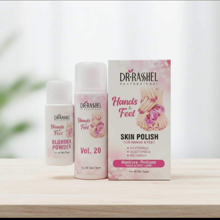 Dr Rashel Hand & Foot Skin Polish – Powder Formula with Blonder Powder | Smooth & Refreshing Care ~ Pack of 2