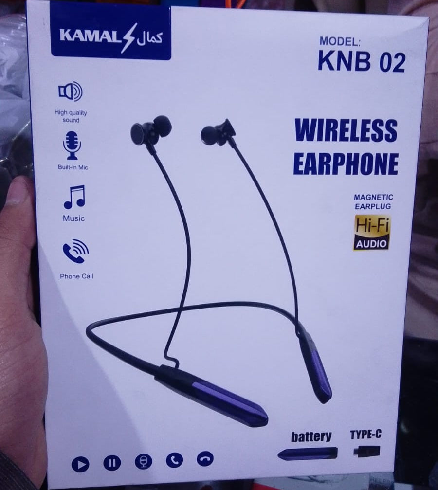 Kamal KNB 02 Wireless Neckband Earphone Stylish Comfortable Durable Design With Clear Sound And Reliable Performance