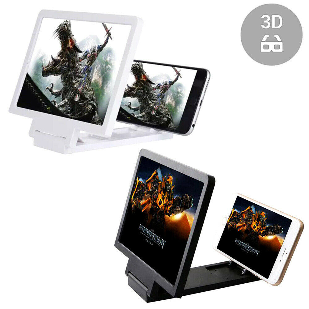 8 Inch 3D Mobile Phone Screen Magnifier HD Video Amplifier Stand Bracket with Movie Game Magnifying Folding Phone Desk Holder