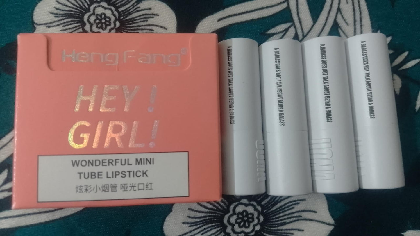 Hey Girl 4 Pcs Lipstick Set Creamy Multicolor Lipsticks