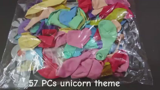 57 Pcs Pastel Unicorn Birthday Decoration Set With Balloon Garland, Foil Unicorn And Star Balloons For Girls Party